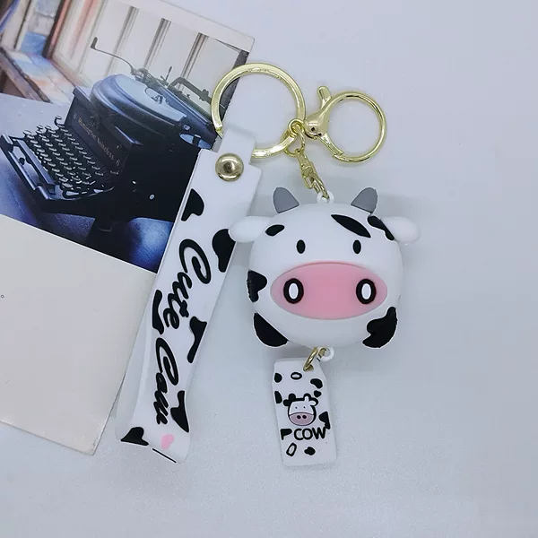 Cross-border Creative Cartoon Cow Doll Key Chain Pendant Bag Car Key Chain Pendant