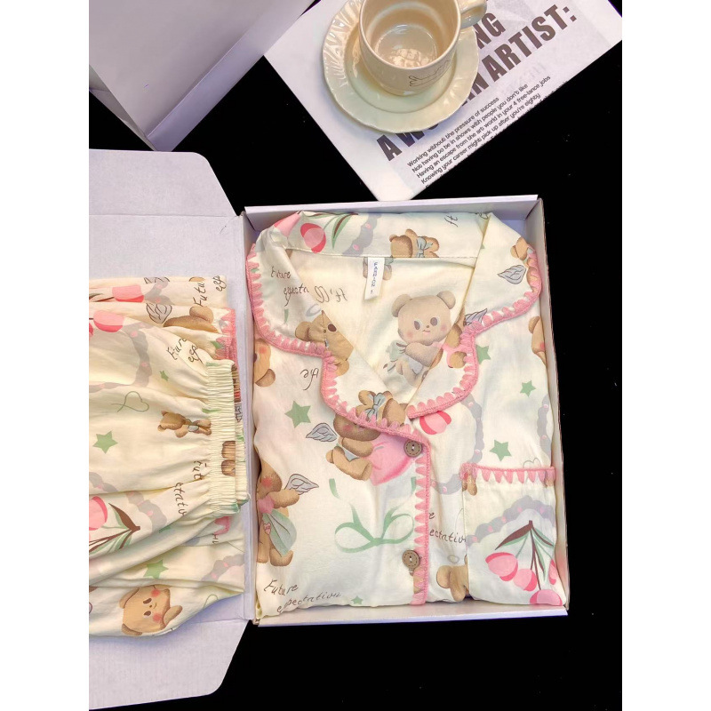 云朵棉睡衣女款夏季ins格子短袖套装高级感家居服可外穿跨境批发|undefined