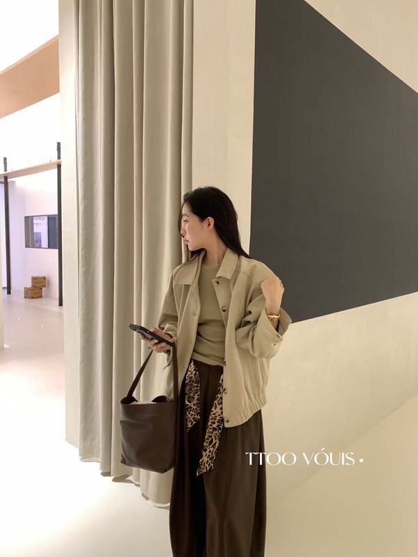 TTOO VOUIS秋季2216中性风美拉德复古翻领麂皮绒宽松高级感夹克女|undefined