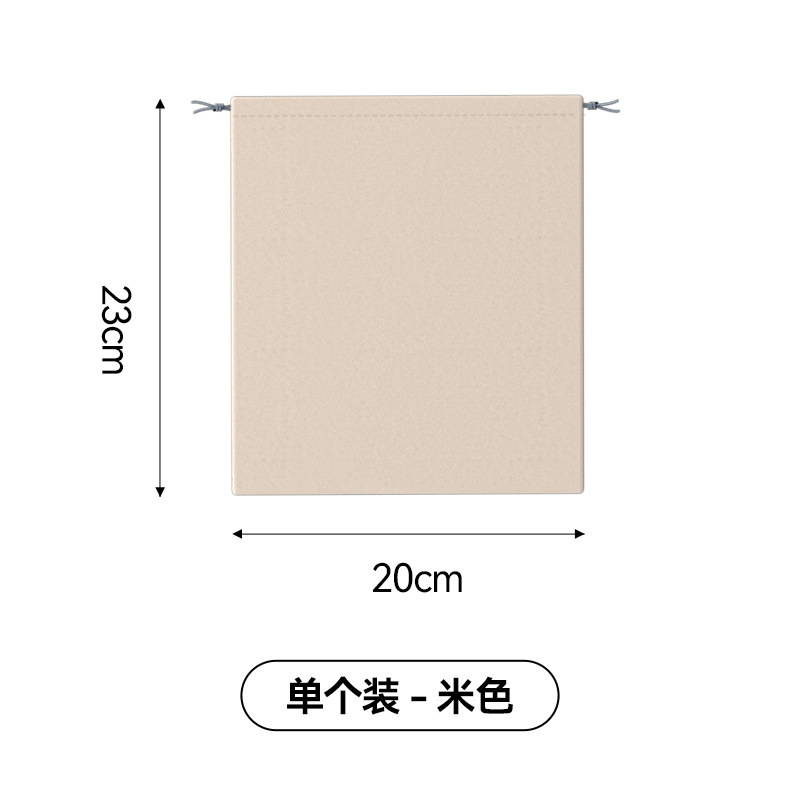베이지 벨벳 조임끈 수납가방 (20*23cm)