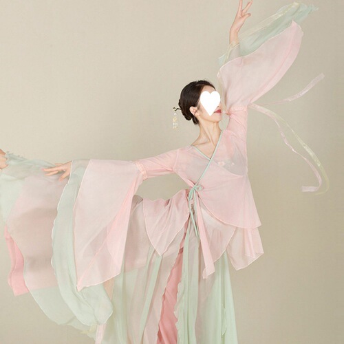 Classical performance costumes, practice clothes, dance clothes, women's elegant fairy clothes, Hanfu tops, performance clothes sets