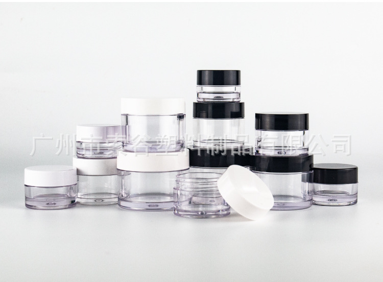 厚壁白盖黑盖PETG膏霜面膜瓶分装空瓶化妆品瓶透明面霜瓶5g-250g