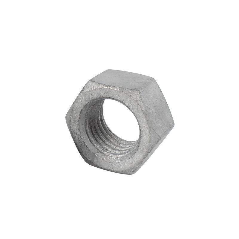 Tuerca galvanizada en caliente, tuerca hexagonal de alta resistencia, acero al carbono de grado 8.8 electricidad, inmersión en caliente de zinc, tuerca galvanizada hexagonal