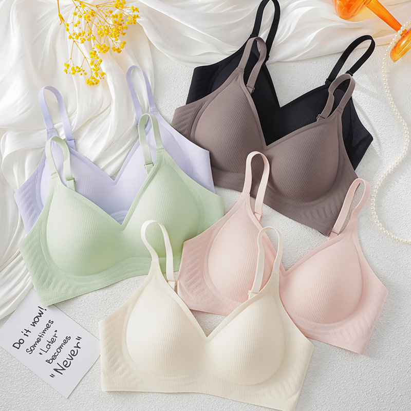 Original Jelly Soft Support Thread No Mark Underwear Fixed Cup Push-up Pull-up Anti-sagging Upper Support Sexy Bra