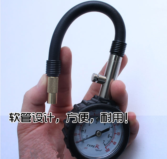 Multifunctional high-precision automobile tire pressure gauge with deflated tire pressure gauge long hose mechanical tire pressure gauge monitor