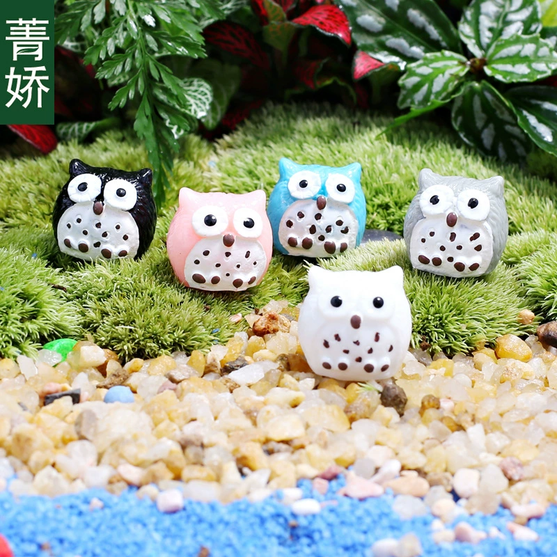 Сова ландшафтный дизайн мох мясистый микропейзаж DIY материал горшок Садоводство зеленые растения Цветочные украшения