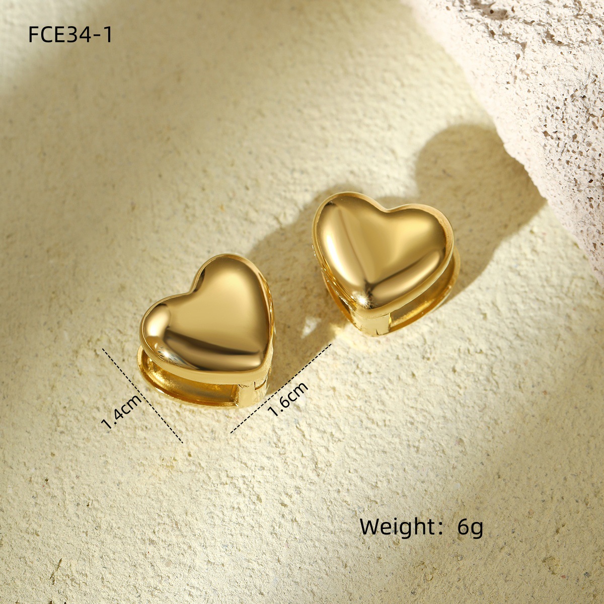 Ear Studs Classification 1 Pair Quantity 1 Pair Simple Style Heart Shape Titanium Steel Ear Studs