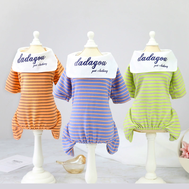 Одежда для домашних животных Одежда для собак осенне-зимняя одежда Одежда на четырех ножках Свитер на четырех ножках Тедди для домашних животных бархатное пальто 21 Домашняя одежда в полоску