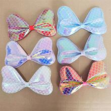 鱼鳞蝴蝶结配件 儿童发箍发夹手工布艺海绵配饰发饰厂家批发直销