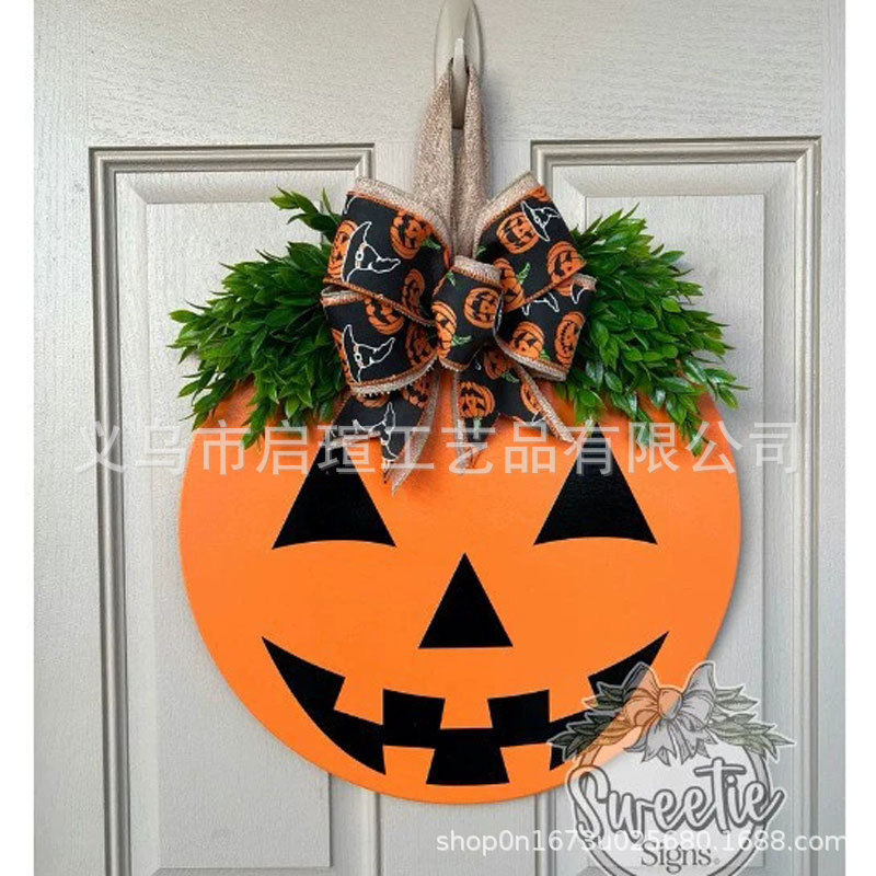 国境を越えた新製品ハロウィンクリスマスイエスホワイトゴーストBOOドアサイン装飾木製工芸品ペンダント|undefined