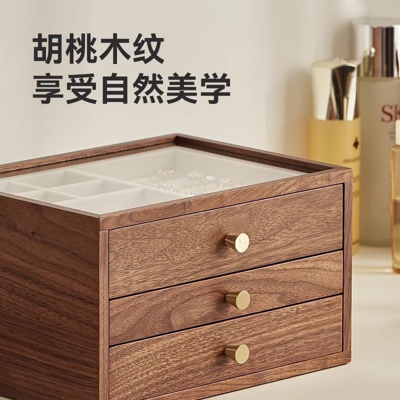 木製ジュエリーボックス、ガールフレンドへのハイエンドで絶妙なネックレスジュエリー収納ボックス、ギフトウェディングジュエリーレトロディスプレイボックス|undefined