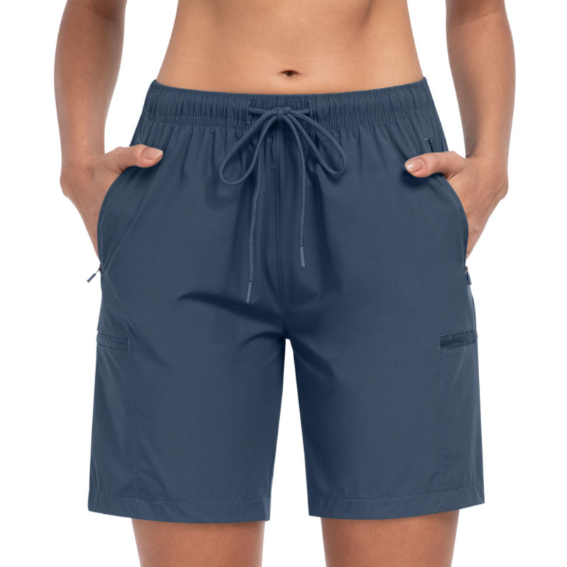 Cross-Border Summer Women's Hiking Cargo Shorts Zipper Pocket Quick-Drying Lightweight Outdoor Sports Golf Shorts