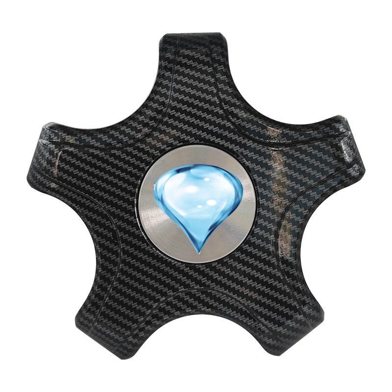 Tesla – Wheel Hub Center Hub cover - carbon-fiber-silver-cap-silver-logo-set-of-4