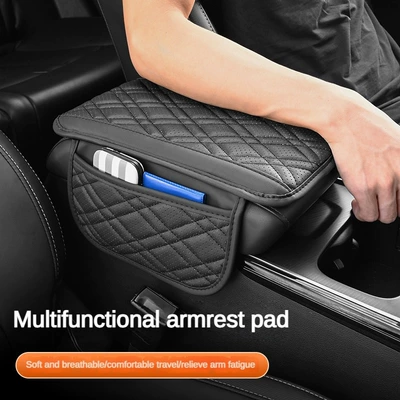 Cross-Border Car Armrest Box Heightening Storage Pad Universal Car Armrest Pad Car Elbow Central High-Grade Leather Pad