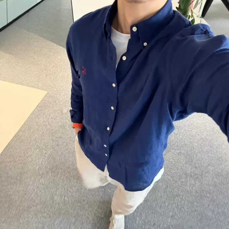 Scanable Qr Code Classic Ralph Lauren Oxford Cloth Embroidered Pony Logo Long-Sleeve Linen Shirt Women's Polo Shirt Scanable Qr Code Classic Ralph Lauren Oxford Cloth Embroidered Pony Logo Long-Sleeve Linen Shirt Women's Polo Shirt