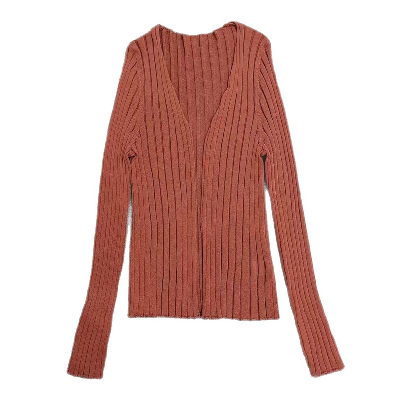 Cort スペインのニッチな女性のニット カーディガン夏薄い怠惰なリラックス トップ カバーアップ ジャケット|undefined