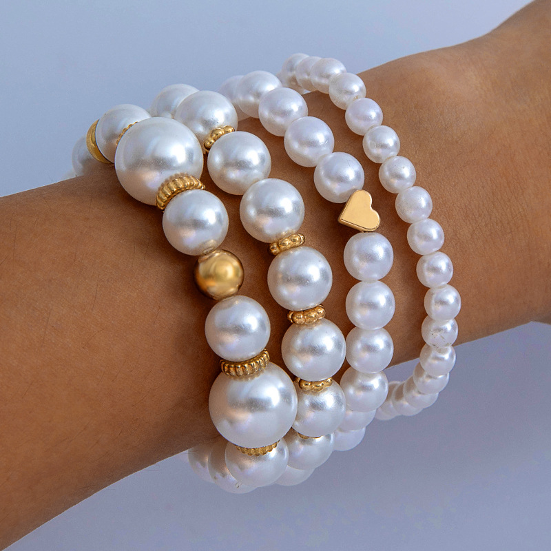 Elegant Multi-layer Pearl Bangle Set For Women Luxury Bracelet_voghion.com