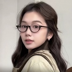 日本製レトロ下半フレームメガネ女性文学ネット有名人べっ甲色オタクメガネ超軽量小フレーム近視メガネ