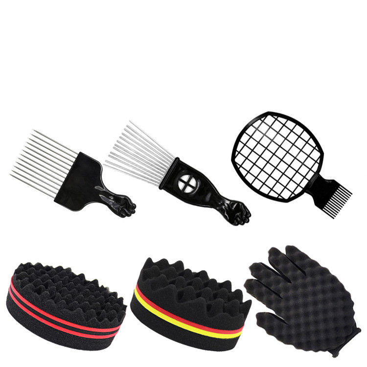 Comercio exterior AliExpress negro perm peine traje africano sucio trenza cuidado herramienta esponja forma peine aguja de acero insertar peine
