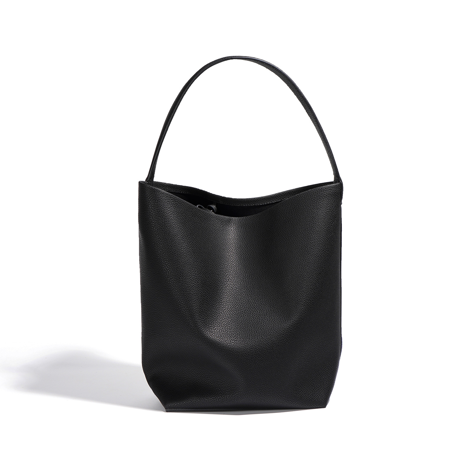 Bolso de cubo de piel de vaca para mujer, gran capacidad, estilo perezoso, hombro, axila, bolso grande 2024 nuevo bolso de ocio