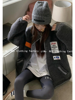 Carefully selected ADER Fleece Lambswool coat 2022 Autumn and winter thickening Stand collar Wear both sides men and women Easy Cotton