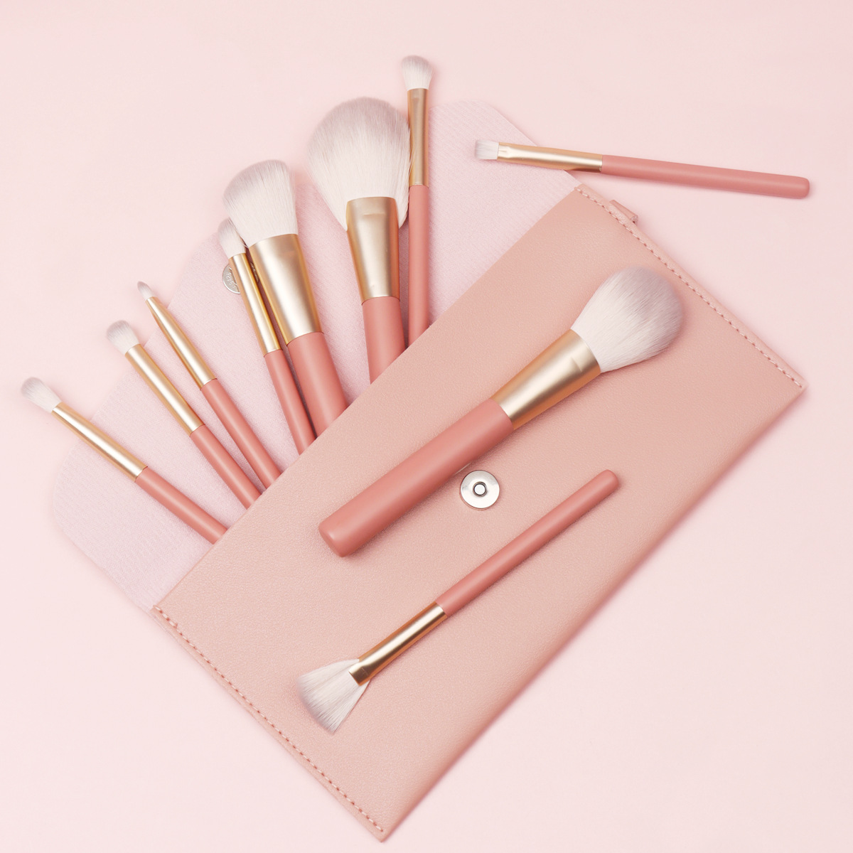 Zhuolya nuevo maquillaje cepillo traje herramientas de belleza bolsa de almacenamiento sombra de ojos corrector 12 pinceles de maquillaje conjunto completo Al Por Mayor