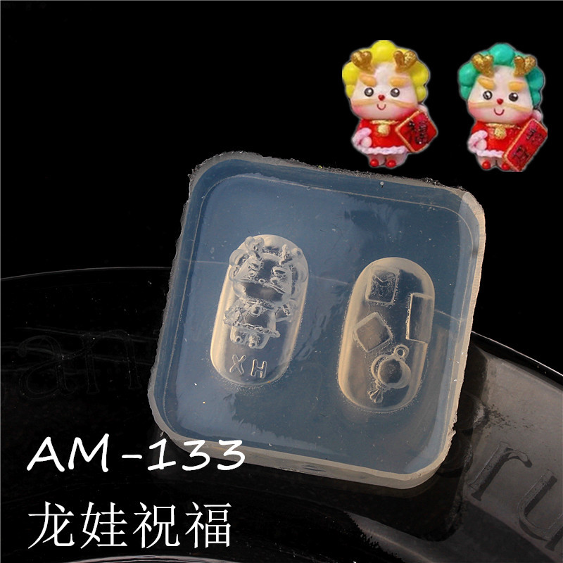 Serpiente de dragón uñas moldes de silicona congelado simple arco mariposa nacional de moda dragón bebé león despierto adornos de uñas abrasivos