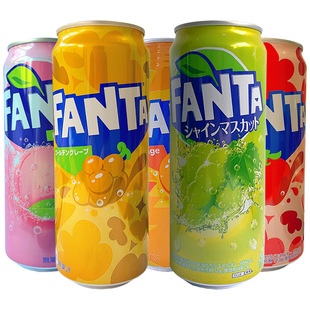 Japan Imported Fanta Fanta Golden Grape White Peach Flavored Carbonated Drink 500Ml/Canned Summer Refreshing Soda