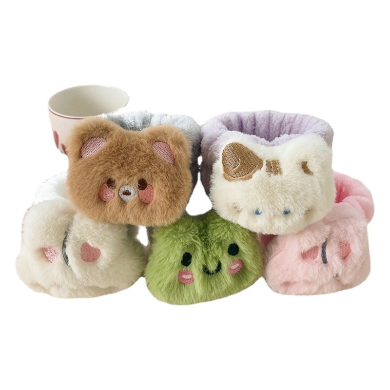 Piel de conejo lavado de la cara correa de muñeca lavar no más goteo manga anti-mojada correa de muñeca impermeable para puño correa de muñeca artefacto absorbente