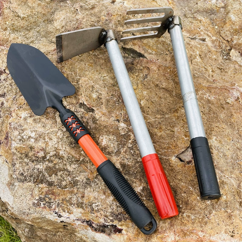 Маленькие мотыги дети сажают цветы и овощи