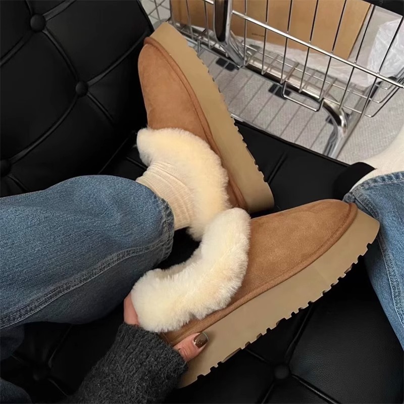 2023 Autumn/winter New Internet Red Thick Sole Fur Snow Cotton Shoes_voghion.com