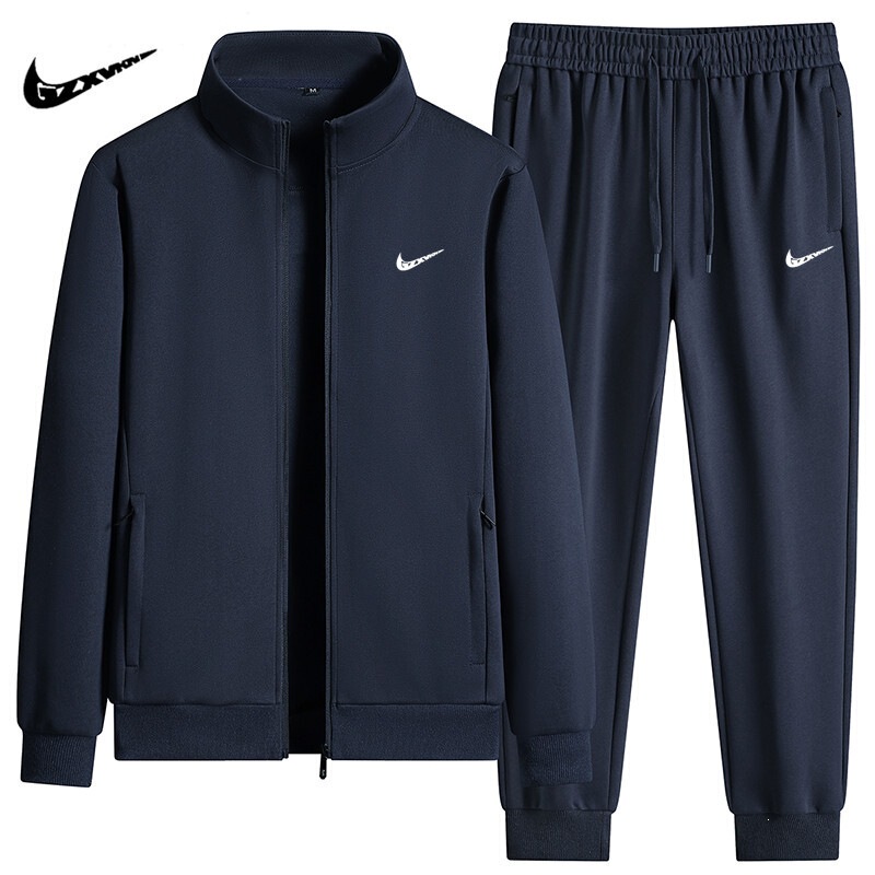 Cross-border popular men's casual sports suit, new spring and autumn cardigan sweatshirt with stand-up collar and long pants two-piece set for men