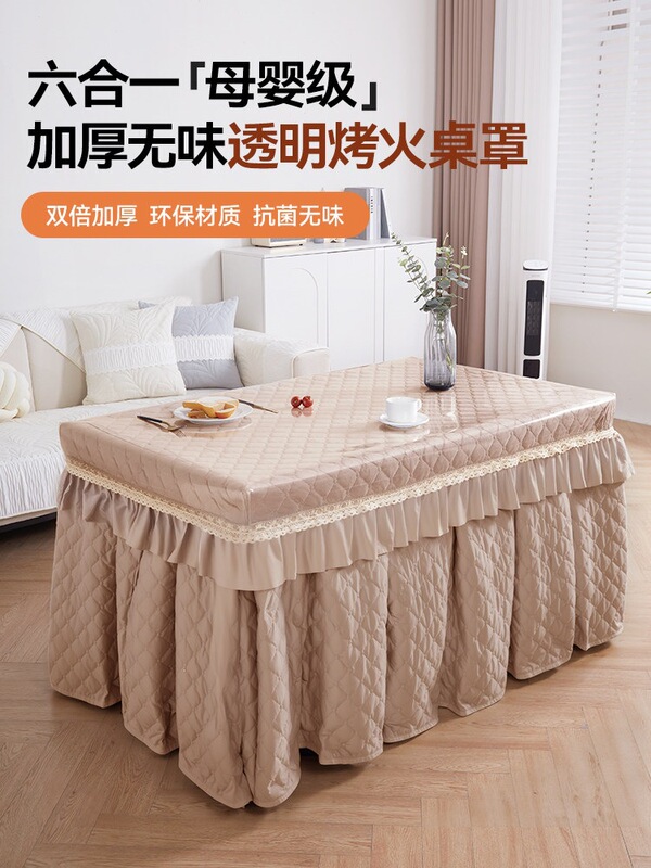Transparent Fireproof Table Cover Set, Square Anti-Scald Waterproof Oil-Proof Tablecloth, Rectangular Leather Cover, Heating Electric Stove Table Mat Transparent Fireproof Table Cover Set, Square Anti-Scald Waterproof Oil-Proof Tablecloth, Rectangular Leather Cover, Heating Electric Stove Table Mat