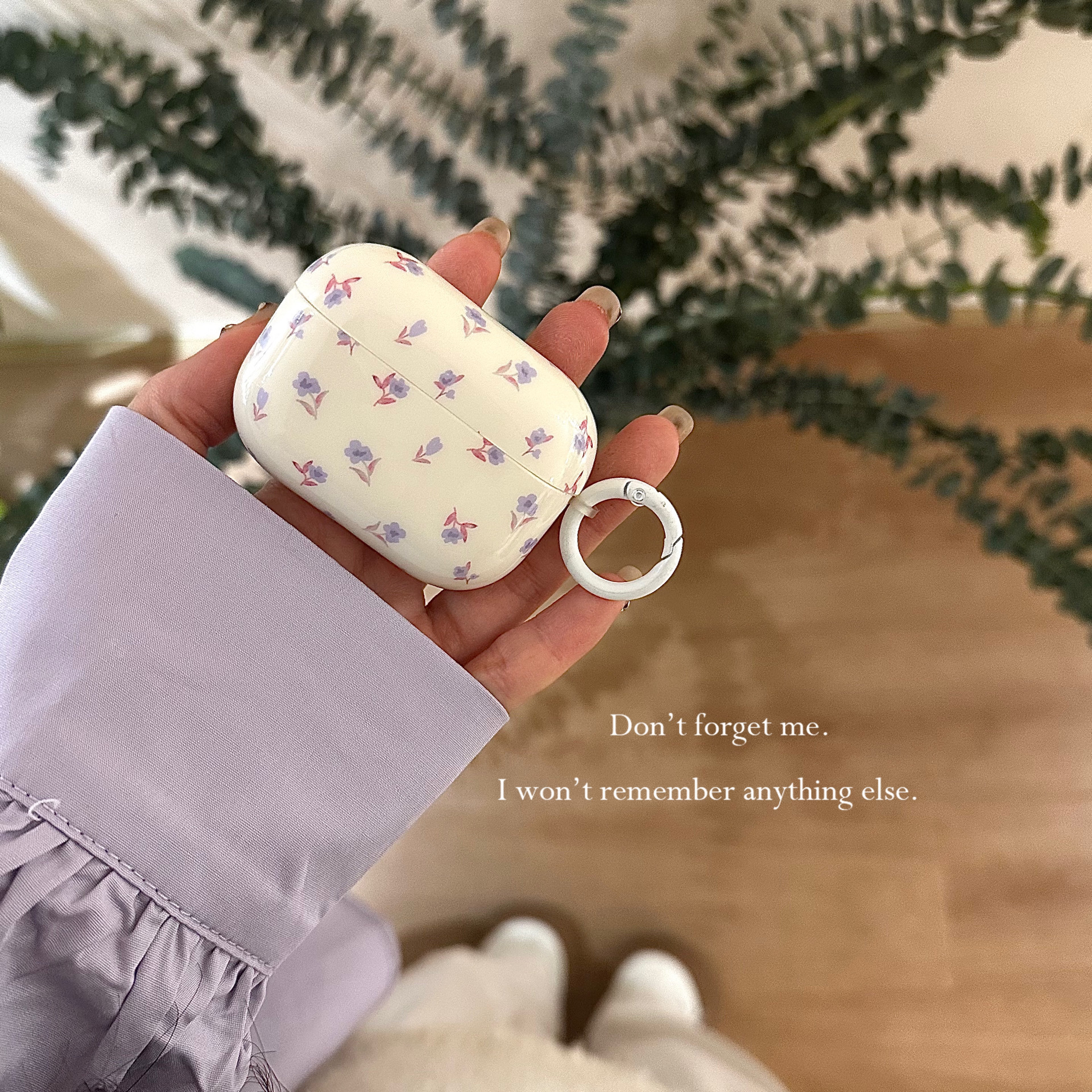 ins白紫碎花適用蘋果AirPods保護套AirPodsPro耳機2022新無線