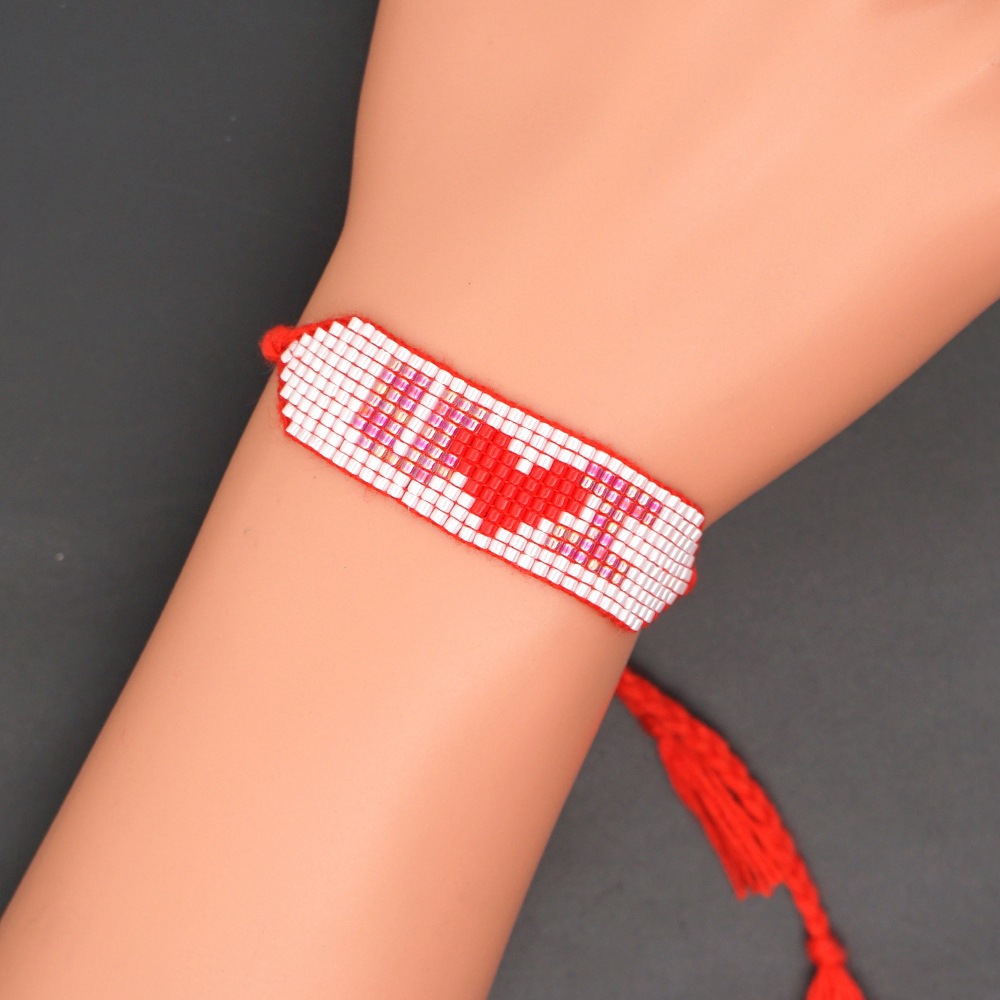 Ethnic Style Letter Heart Shape Smiley Face Seed Bead Beaded Womenu0027S Bracelets 1 Piece
