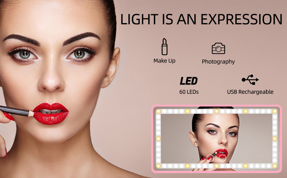 Cross-Border Led Light Three-Color Adjustable Makeup Mirror with Light for Car Interior, High-Definition Sun Visor, Passenger Side Makeup Mirror, Rearview Mirror