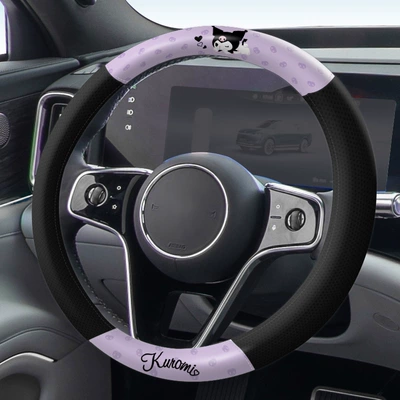 Steering wheel cover wheel cover four seasons universal - round-magic-black-ku273-1f-38cm