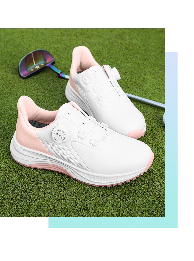 Giày golf nữ PGM chống thấm nước, đế EVA nhẹ, không đinh — XZ391-Ngọc trắng, XZ391-Màu trắng hoa anh đào chi tiết 16