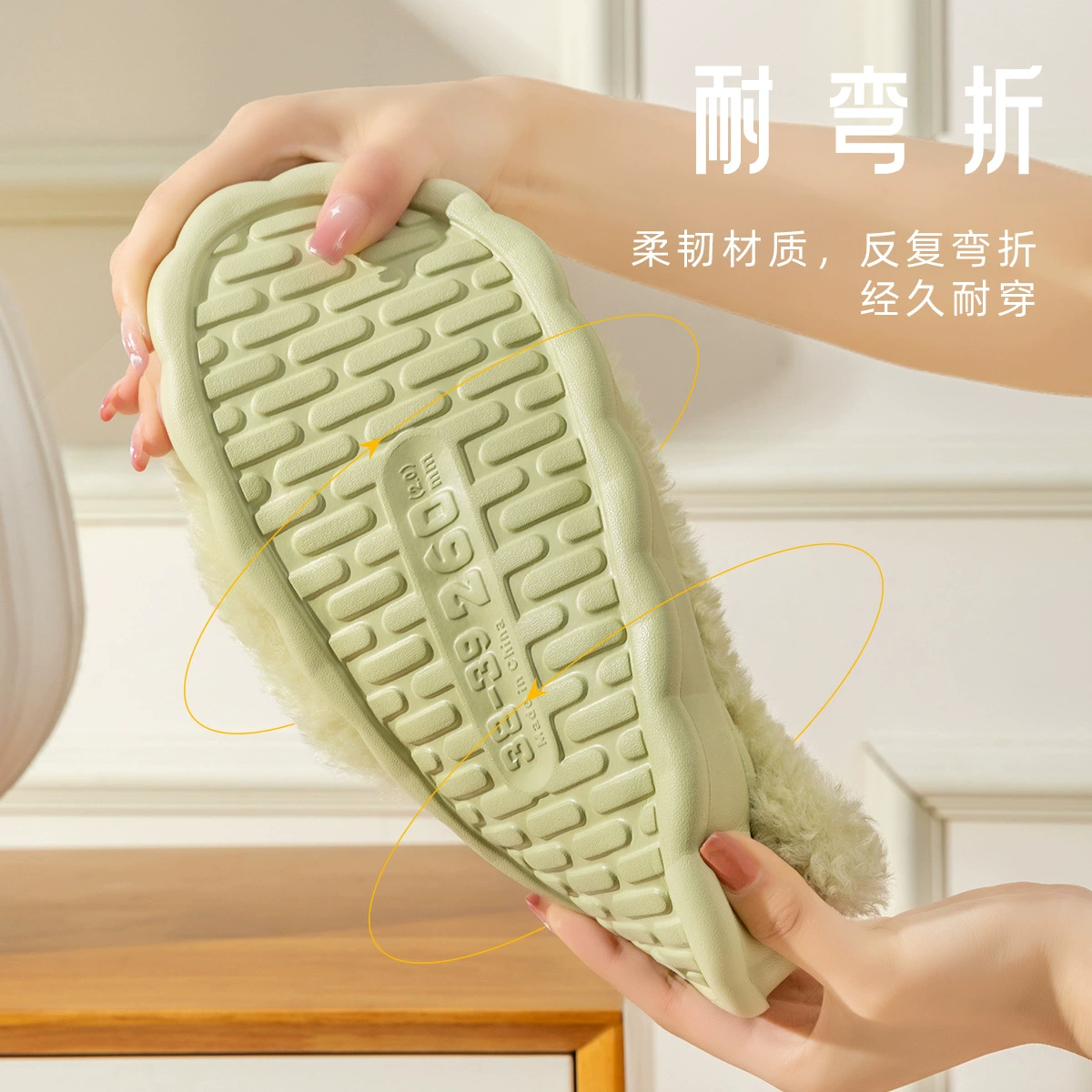 Slippers от Лидани, зимние сетчатые милые тапочки на платформе, интернет-знаменитость
