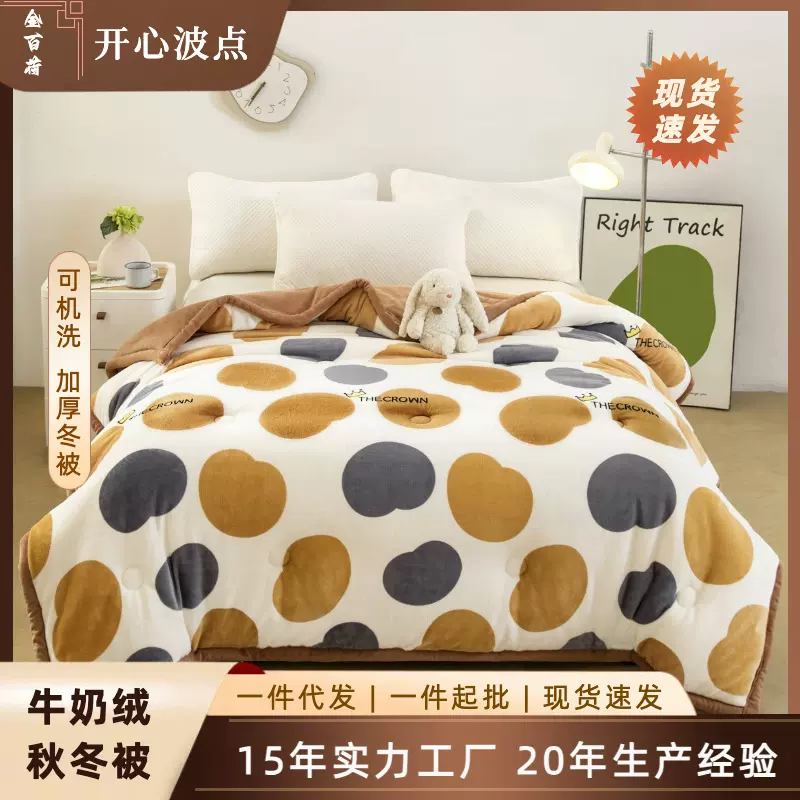 双面牛奶绒被子冬季厚款a类单双人被褥宿舍冬被保暖加厚春秋被芯