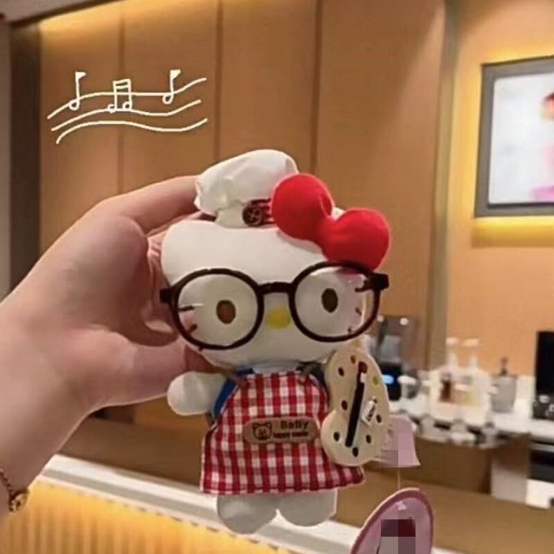 新款海盐夏天hellokitty包包挂件钥匙扣毛绒凯蒂猫小公仔玩偶礼物|undefined