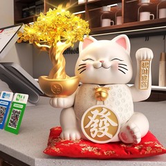 創意招財猫置物自動揺り手店舗レジ置物家具リビング装飾開店プレゼント