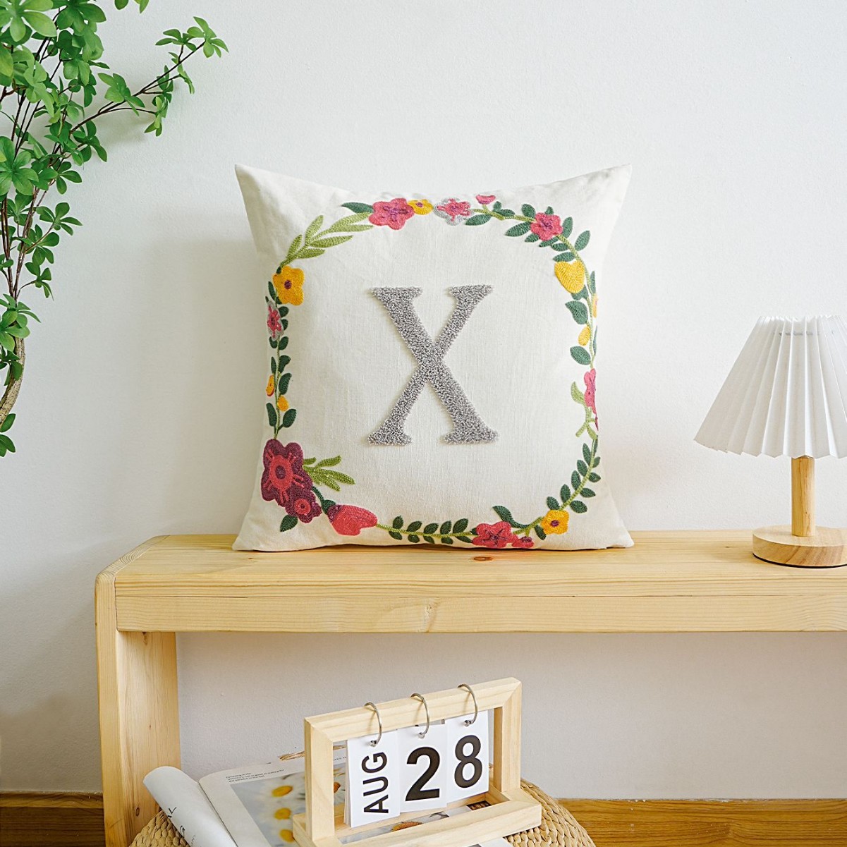 Letras transfronterizas personalizadas toallas bordadas almohada cubierta de sofá sala de estar almohada cubierta de respaldo cubierta de alta calidad sin núcleo