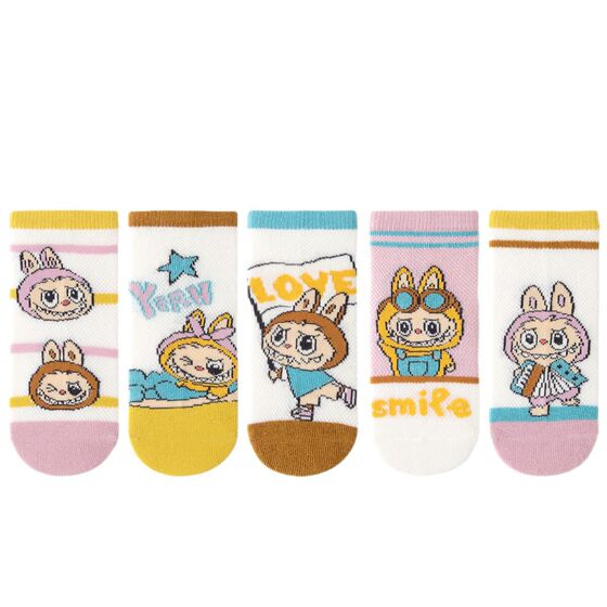 Children's socks girls baby cotton socks spring and summer pull cloth mesh thin new cute cartoon socks wholesale breathable