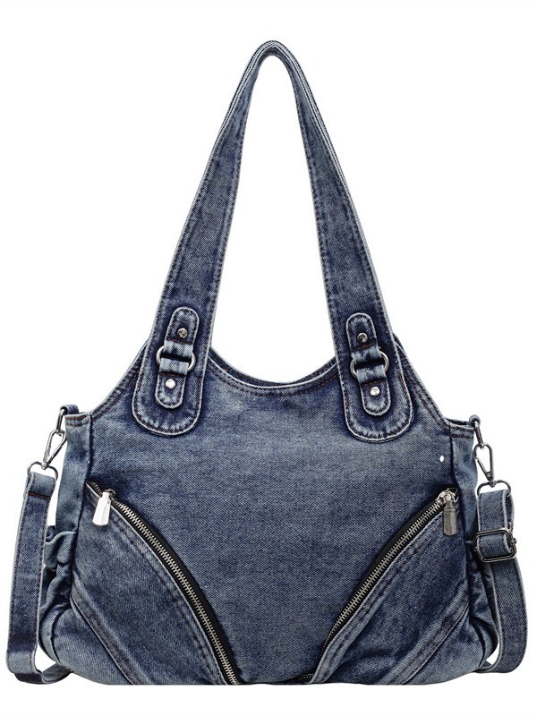 Bolsa de locomotiva de denim 2026 nuevo retro de gran capacidad de textura de lujo ligero bolso de hombro bajo la axila