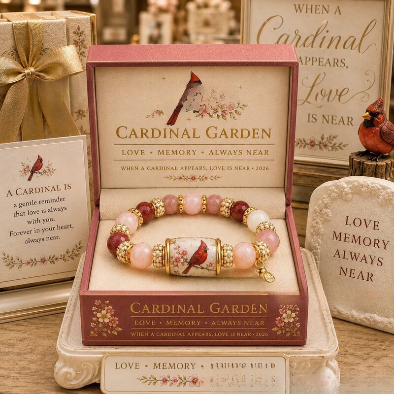 Cross-Border New Model Cardinal Garden Cardinal Bluebird Butterfly Commemorative Bracelet