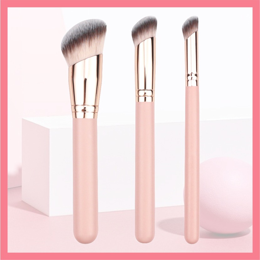 斜切管化妆刷斜头无痕底妆大号粉底刷坡形遮瑕刷指腹小号遮暇刷