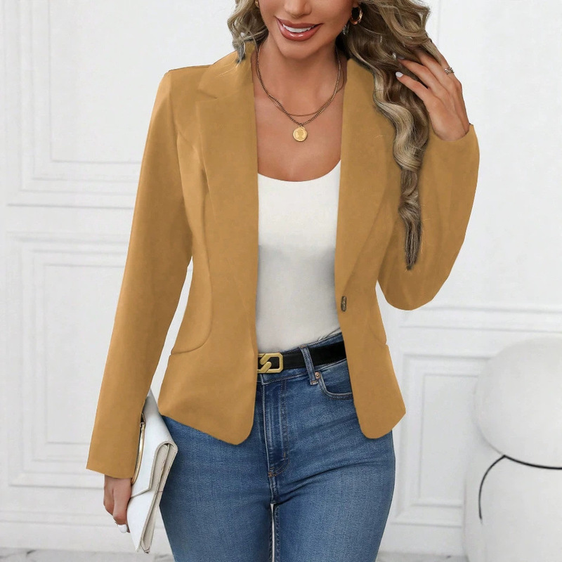 2026 Amazon European and American Cross-Border Spring and Autumn Women's Jacket, Slim Fit, Elegant, Workwear, Casual Blazer