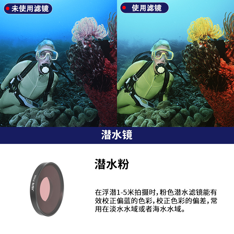 Para DJI Action4/5Pro Instalación de rosca universal Accesorios de cámara deportiva DJI Filtro