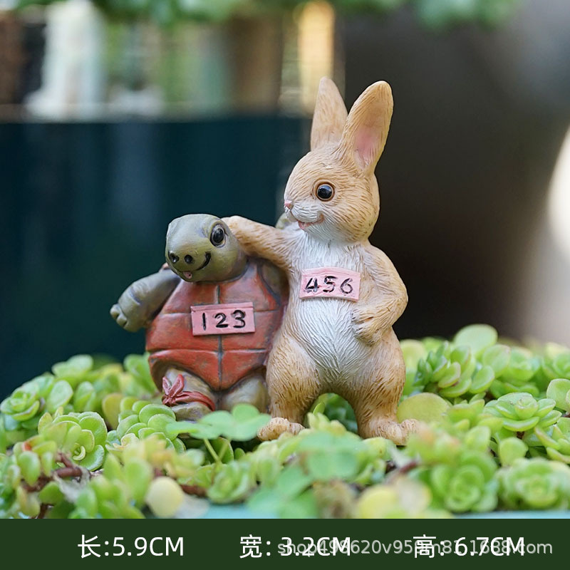 代発新商品田園ウサギかわいい動物多肉植木鉢装飾品樹脂工芸品ベランダ鉢植え